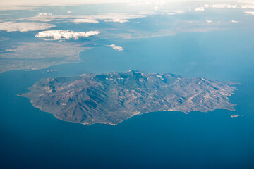 Panoramic view of Cyprus Island from above.