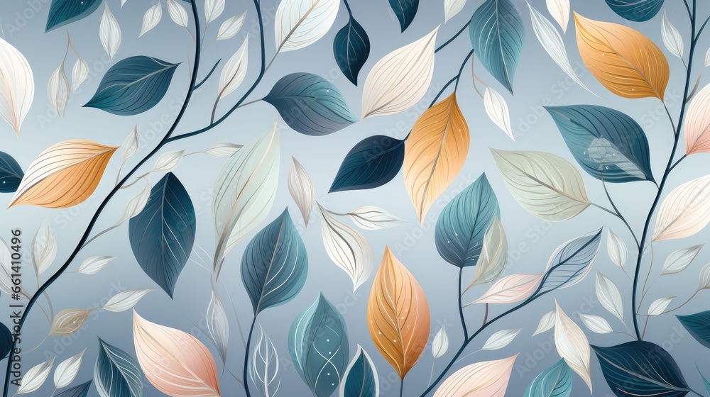 Wall mural Vector illustration of winter foliage, AI generated Image