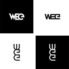 wee lettering initial monogram logo design set