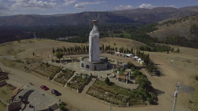 Aerial view of the Immaculate Virgin of the Conception in Huancayo. Peru