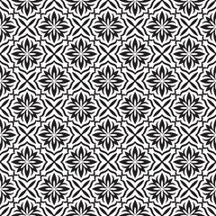 Seamless pattern with geometric and floral elements. Vector illustration