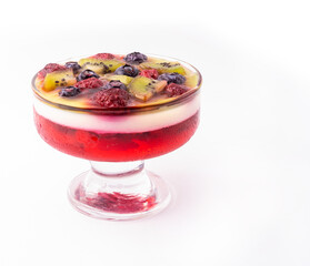 Sweet jelly dessert with berries - breakfast