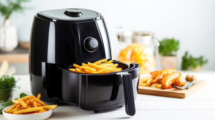 Golden and crispy delights from an air fryer, the perfect appliance for a modern kitchen