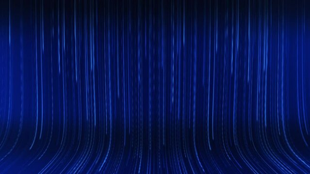 Abstract panoramic blue color lines pattern animation background