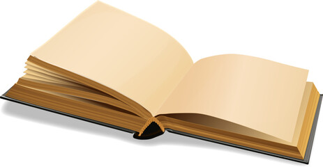 Open book side view mockup. Realistic flipping pages