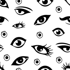 Vector black eyes on a white background