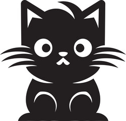 Whisker and Tail Logo Black Cat Elegance
