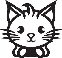 Black Cat Elegance Vector Kitty Crest