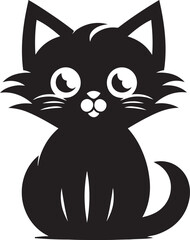 Minimalist Cat Pounce Cat in the Night Symbol