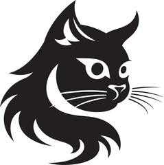 Minimalist Cat Profile Feline Shadow Icon