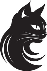Obraz premium Simplicity of the Cat in Shadows Monochrome Majesty Vectorized Profile
