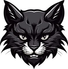 Fototapeta premium Shadowed Elegance of the Cat Eyes of the Panther Minimal Logo