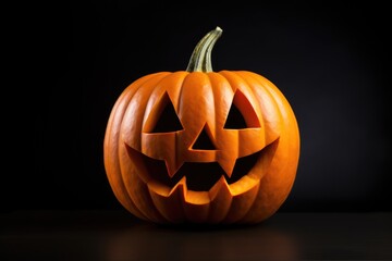 happy halloween pumpkin on black