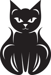 Vectorized Pouncing Kitty Monochrome Majesty Feline Profile
