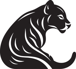 Monochrome Majesty Vectorized Profile Mystique of a Panthers Eyes