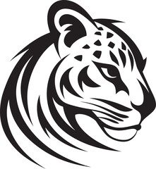 Artistic Whiskers Emblem of Beauty Pouncing Panther in Monochrome