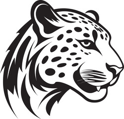 Vectorized Monochrome Cheetah Icon Contemporary Cheetah in the Night