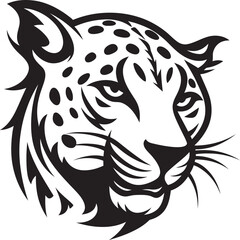 Panthers Majesty in Monochrome Silhouette of a Whiskered Sprinter