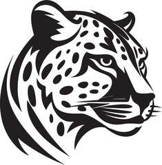 Vectorized Pouncing Speedster Monochrome Majesty Feline Profile