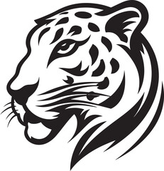 Minimalist Monochrome Cheetah Icon Shadowed Emblem of the Cheetah