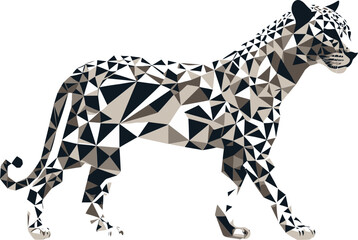 Shadowed Emblem of the Cheetah Graceful Whisker and Paw Prints © BABBAN