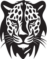 Silhouette of a Graceful Whiskered Speedster Geometric Monochrome Emblem