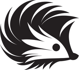 Majestic Spikiness Sleek Hedgehog Branding Artistic Hedgehog Symbol Monochromatic Beauty