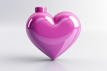 Glossy heart-shaped like notification badge with a thumbs-up icon, Generative AI