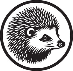 Graceful Hedgehog Head Icon Geometric Appeal Rolling Defender in Vector Hedgehog Art