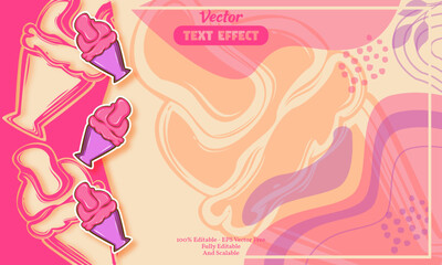 seamless cute pink ice cream hand drawn pattern background