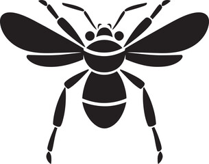Abstract Stinging Artistry in Black Sleek and Mysterious Hornet Emblem