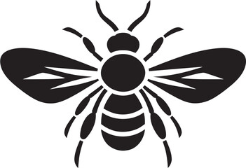 Silhouette of a Buzzing Defender Vectorized Monochrome Hornet Icon