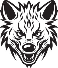 Simplicity of the Hyena in Shadows Monochrome Majesty Vectorized Hyena Iconic Minimalism