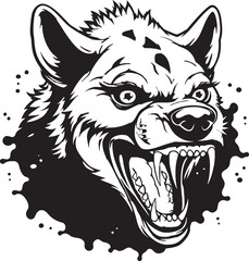 Eyes of the Cunning Carnivore Minimal Logo Hyenas Fur in Vector Form