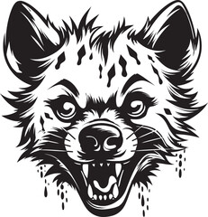 Hyenas Fur in Vector Form Abstract Furry Artistry in Black