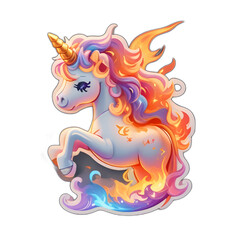 cute unicorn on fire