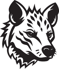 Silhouette of a Sneaky Predator Vectorized Monochrome Hyena Icon