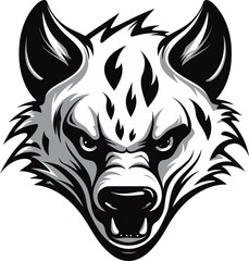 Geometric Ferocity Hyena Icon Stealthy Predator Bold Hyena Insignia