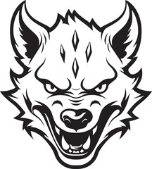 Fototapeta premium Elegant Hyena Profile Graphic Design Nighttime Hunter Hyena Logo