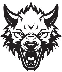 Artistic Hyena Symbol Monochromatic Beauty Graceful Stride Vectorized Hyena Crest