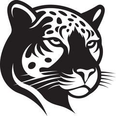 Abstract Feline Artistry in Black Sleek and Mysterious Jaguar Emblem