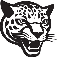 Nocturnal Majesty Monochrome Jaguar Profile Silhouette of a Pouncing Predator