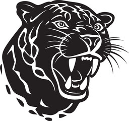 Elegant Monochrome Carnivore of the Night Feline Prowess Vector Beauty