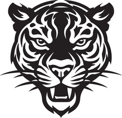Sleek and Fierce Emblem Nocturnal Hunter in Monochrome