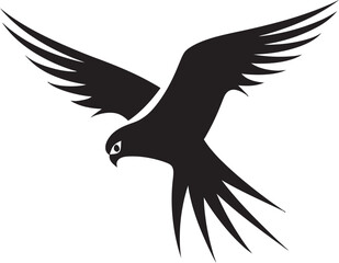 Predatory Artistry Abstract Kestrel Impression Sleek Lines Midnight Hunter of the Skies