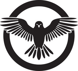 Midnight Predatory Grace Avian Silhouette Contemporary Kestrel Mark in Shadows