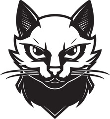 Vectorized Prowling Kitty Iconic Beauty Midnight Meow Icon