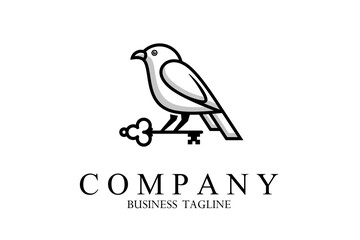The cute Sparrow logo is carrying a key, two simple and funny combinations