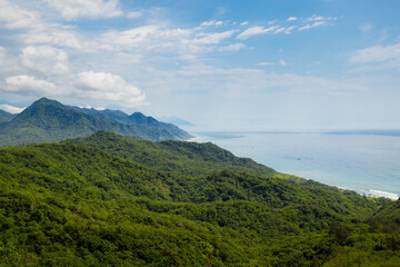 Sea and mountain in Hualien of Taiwan