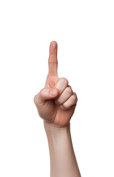 hand with index finger raised isolated png on transparent background